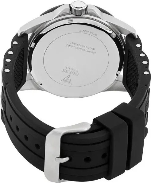 Montre Homme Guess Oasis W0366G1, Cadran Noir, Bracelet Silicone et Silicone vue 3