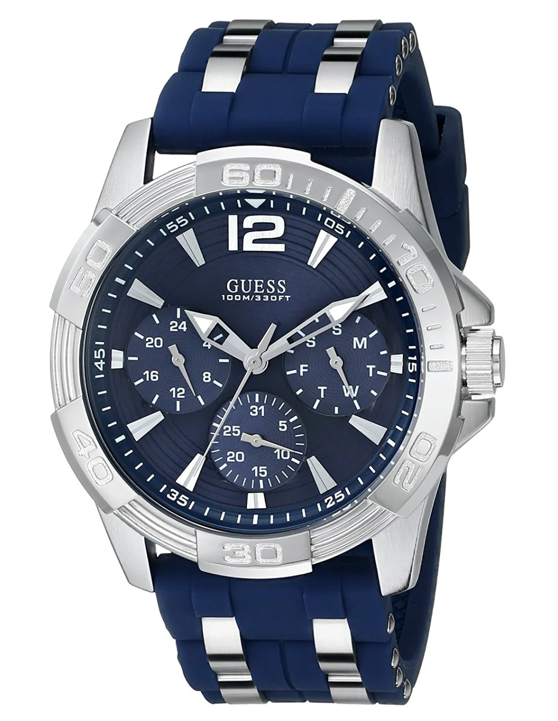 Montre Homme Guess Oasis W0366G2 Cadran et Bracelet Bleu Acier