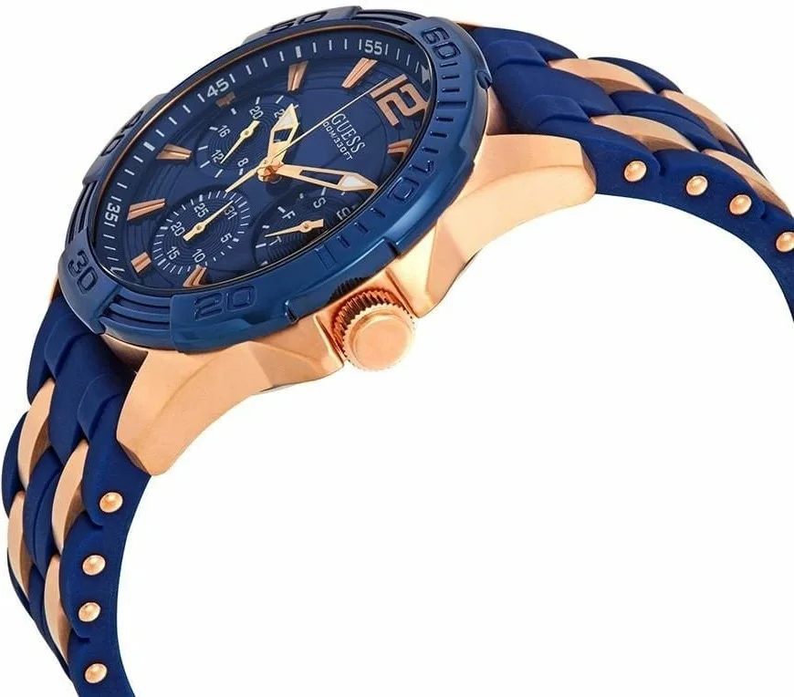 Montre Homme Guess Sporty W0366G4 - Cadran et Boîtier Silicone Bleu, Bracelet Silicone vue 2