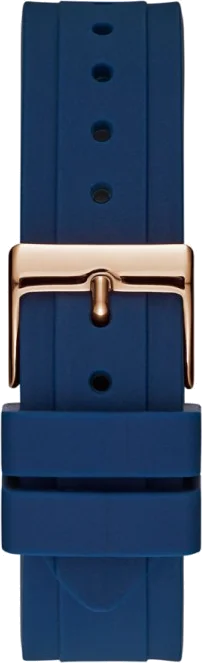 Montre Femme Guess Catalina W0562L3 - Cadran Bleu, Boîtier Or Rose, Bracelet Silicone Bleu vue 3