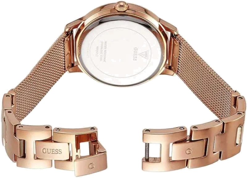 Montre Guess Femme W0647L2 Cadran Blanc Bracelet Acier Or Rose vue 3
