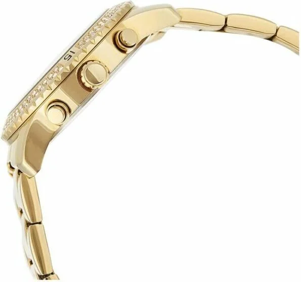 Montre Femme Guess W0774L5 en acier doré jaune avec cadran à cristaux vue 3
