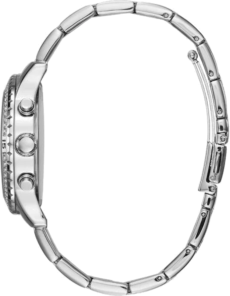 Montre Femme Guess Confetti W0774L7 en Acier Argenté avec Lunette Strass vue 5