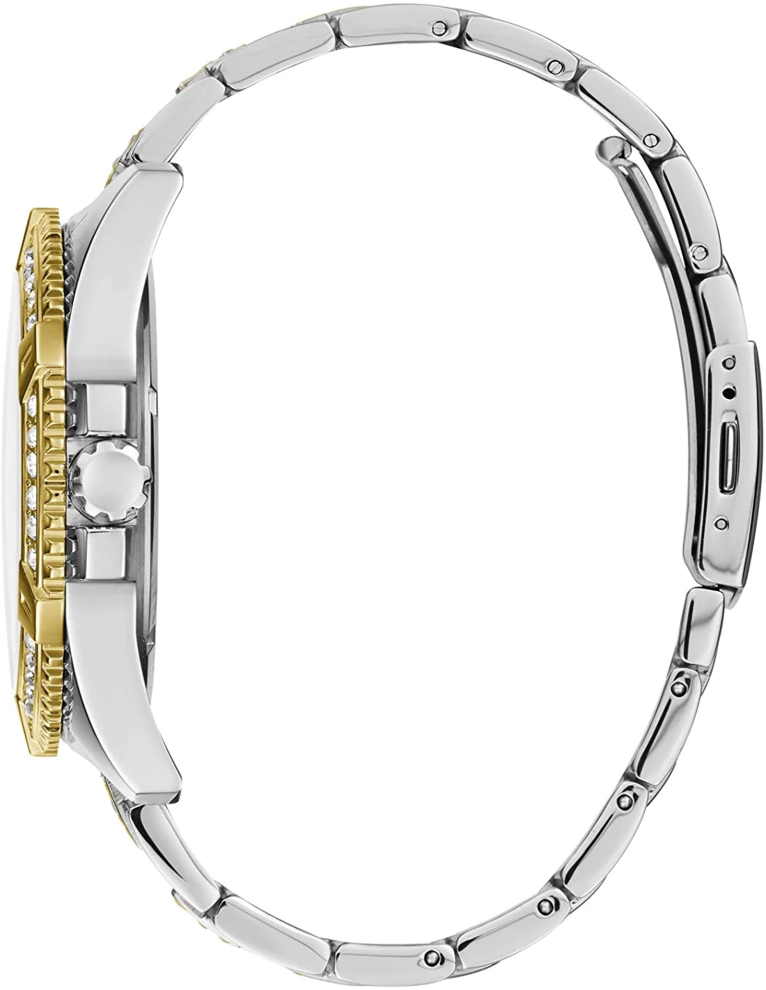 Montre Homme Guess Frontier W0799G4 - Boîtier et bracelet acier argenté et doré vue 2