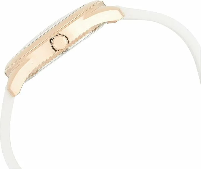 Montre Femme Guess W0911L5 G Twist - Cadran Doré à Cristaux & Bracelet Silicone Blanc vue 4