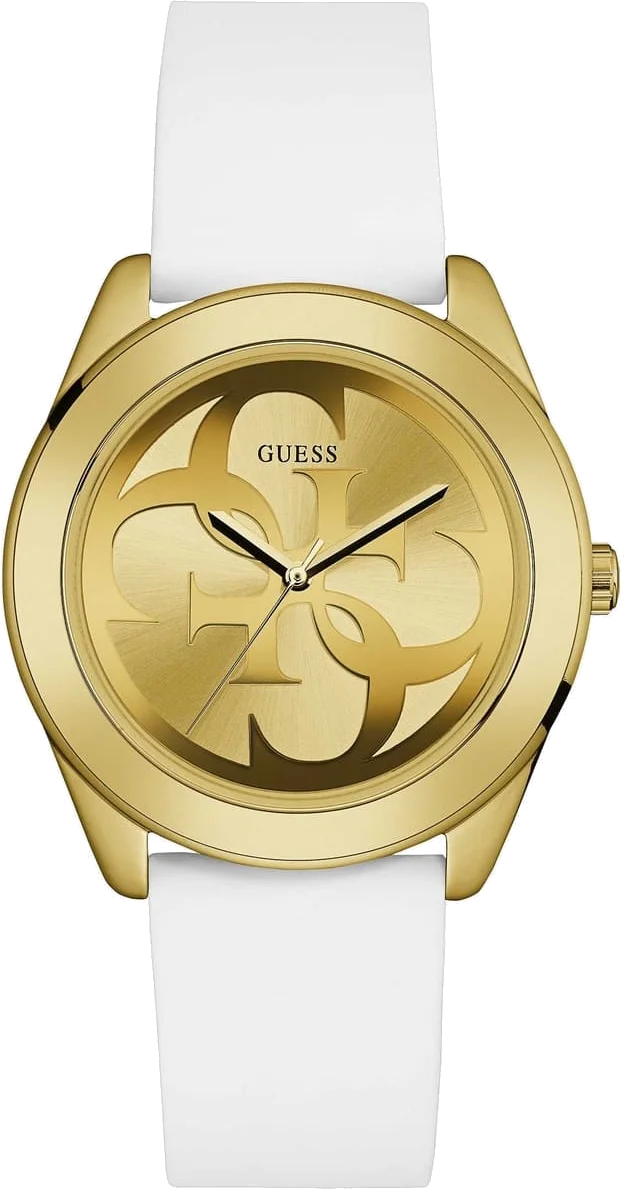 Montre Guess W0911L7 pour Femme - Cadran Doré et Bracelet Silicone Blanc