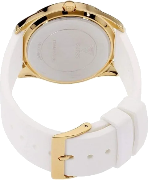 Montre Guess W0911L7 pour Femme - Cadran Doré et Bracelet Silicone Blanc vue 3
