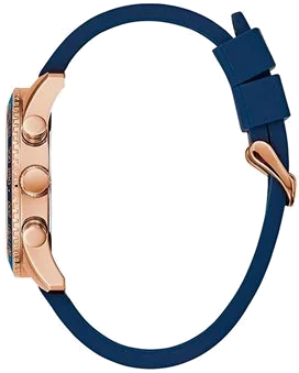 Montre Homme Guess Fleet Sport W0971G3 - Cadran bleu, boîtier or rose, bracelet silicone bleu vue 2