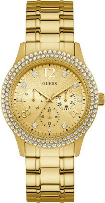 Montre Femme Guess W1097L2 Dorée à Cristaux - Bracelet Scintillant