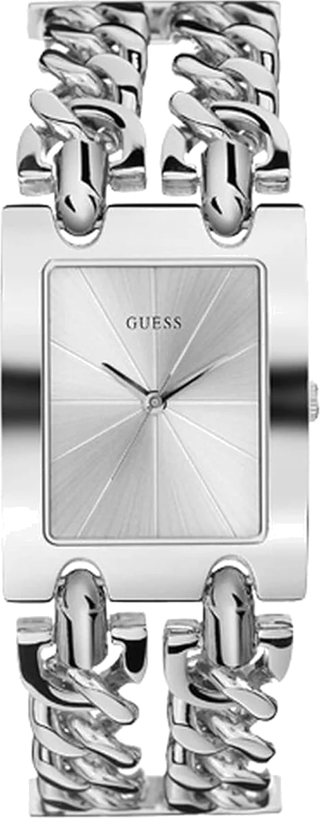 Montre Femme Guess W1117L1 Heavy Metal - Cadran et bracelet chaîne en acier argenté