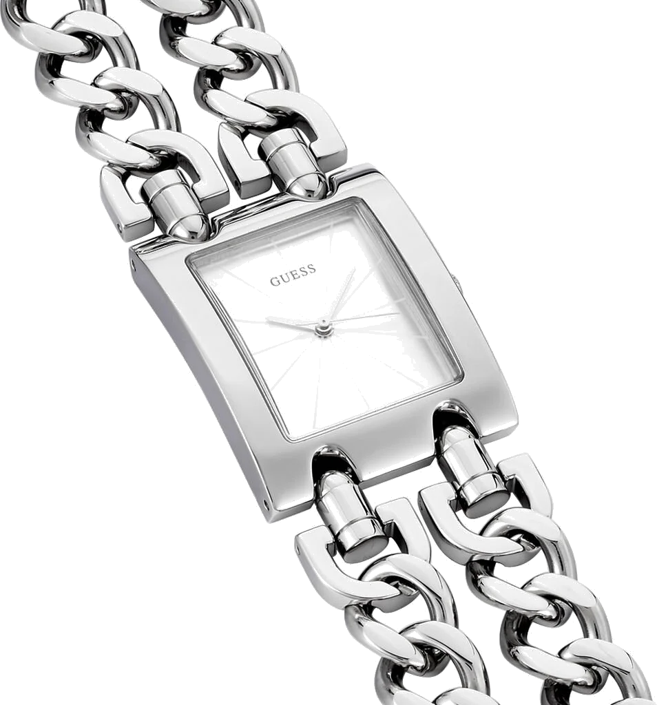 Montre Femme Guess W1117L1 Heavy Metal - Cadran et bracelet chaîne en acier argenté vue 2