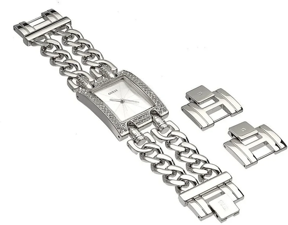 Montre Femme Guess Heavy Metal W95088L1 en Acier Argenté avec Strass vue 2