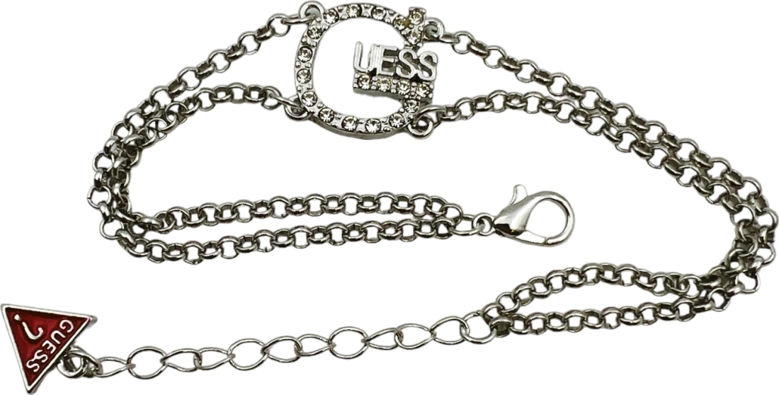 Bracelet Guess 109801 en métal argenté pour femme, ajustable avec logo G sertie de cristaux vue 2