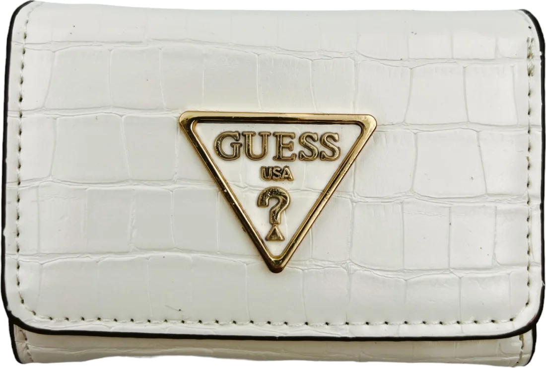 Portefeuille Guess pour femme - Réf. 109833 - Blanc crème en simili cuir glacé