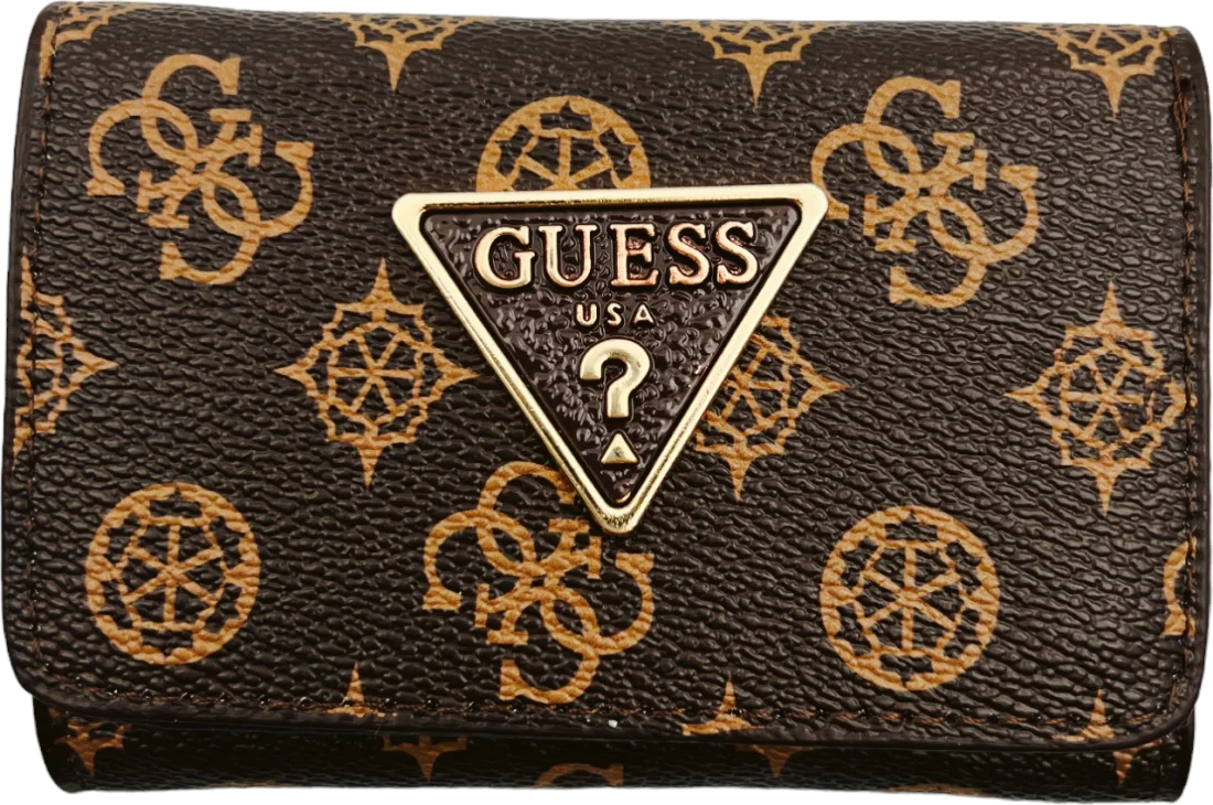 Portefeuille Guess 109835 pour femme en simili cuir marron à logo