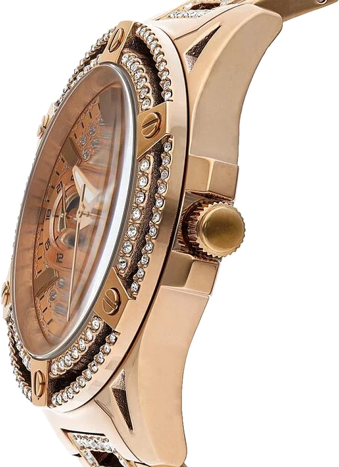 Montre Guess Queen GW0464L3 pour Femme, Cadran Or Rose à Cristaux, Bracelet Acier vue 2