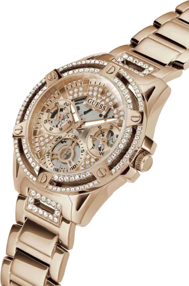 Montre Guess Queen GW0464L3 pour Femme, Cadran Or Rose à Cristaux, Bracelet Acier vue 3