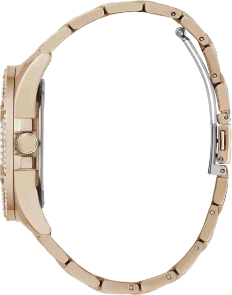 Montre Guess Queen GW0464L3 pour Femme, Cadran Or Rose à Cristaux, Bracelet Acier vue 4