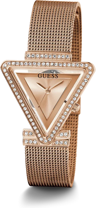 Montre Guess Femme GW0508L3 Cadran Triangle Or Rose Acier Strass vue 2