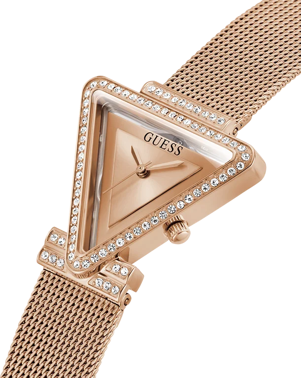 Montre Guess Femme GW0508L3 Cadran Triangle Or Rose Acier Strass vue 3