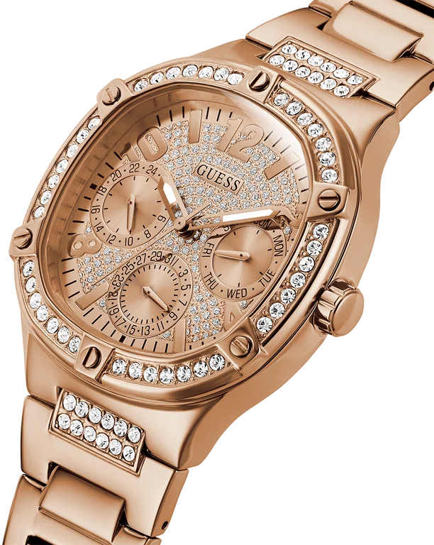 Montre Guess Duchess GW0558L3 pour Femme - Boîtier or rose strass, bracelet acier vue 3