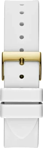 Montre Guess Queen GW0536L2 pour Femme - Boîtier Doré Strass, Bracelet Silicone Blanc vue 4