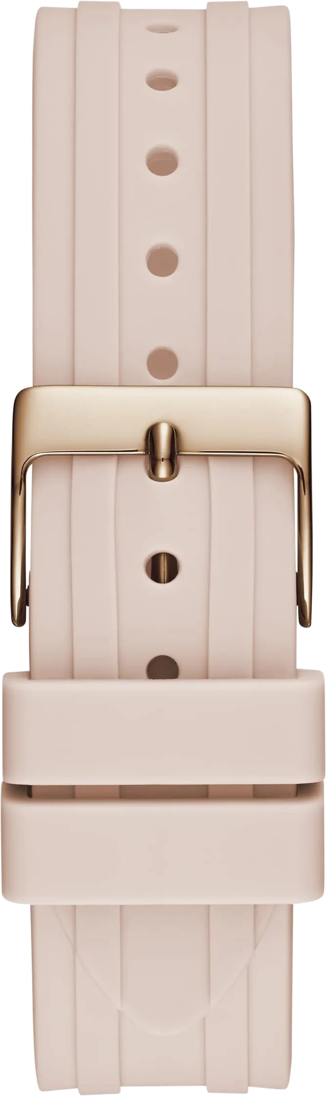 Montre Guess Heiress GW0407L3 pour Femme - Boîtier or rose à strass, bracelet silicone rose vue 4
