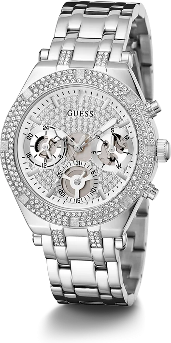 Montre Guess Heiress GW0440L1 pour Femme, Boîtier Argent Strass & Bracelet Acier vue 2