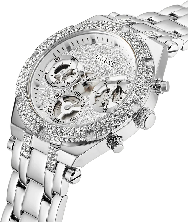 Montre Guess Heiress GW0440L1 pour Femme, Boîtier Argent Strass & Bracelet Acier vue 3