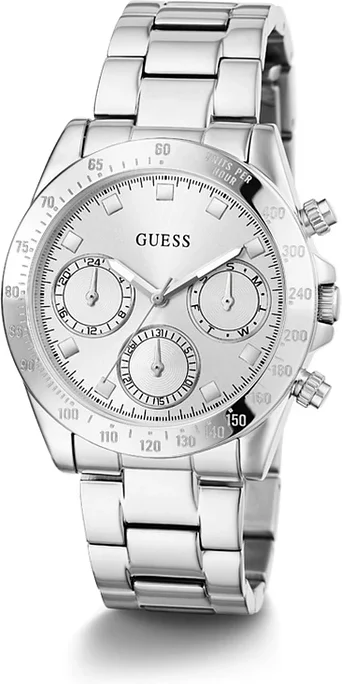 Montre-bracelet Guess Eclipse GW0314L1 pour femme, cadran et bracelet acier argenté vue 2
