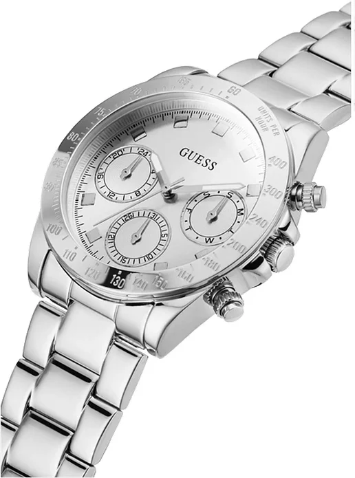 Montre-bracelet Guess Eclipse GW0314L1 pour femme, cadran et bracelet acier argenté vue 3