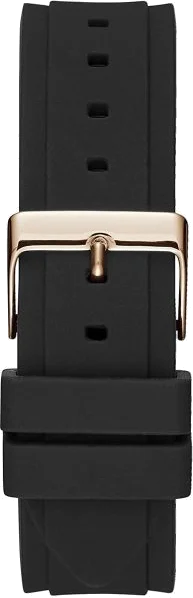 Montre Femme Guess Zena W1094L6 bracelet silicone noir cadran noir multifonction vue 3