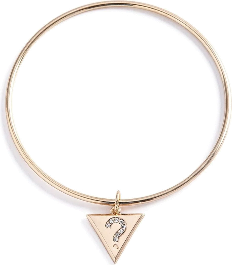 Bracelet Guess B119291-C1DS en acier doré pour femme avec plaque triangle logo