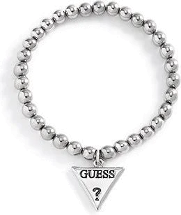 Bracelet Guess pour femme en perles d'acétate argenté avec plaque logo - Réf. 291658-21