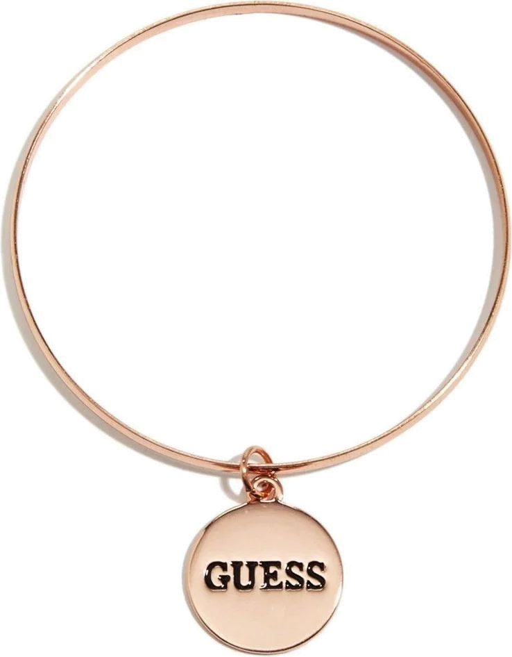 Bracelet Guess B114995-GR en acier or rose pour femme avec médaillon logo