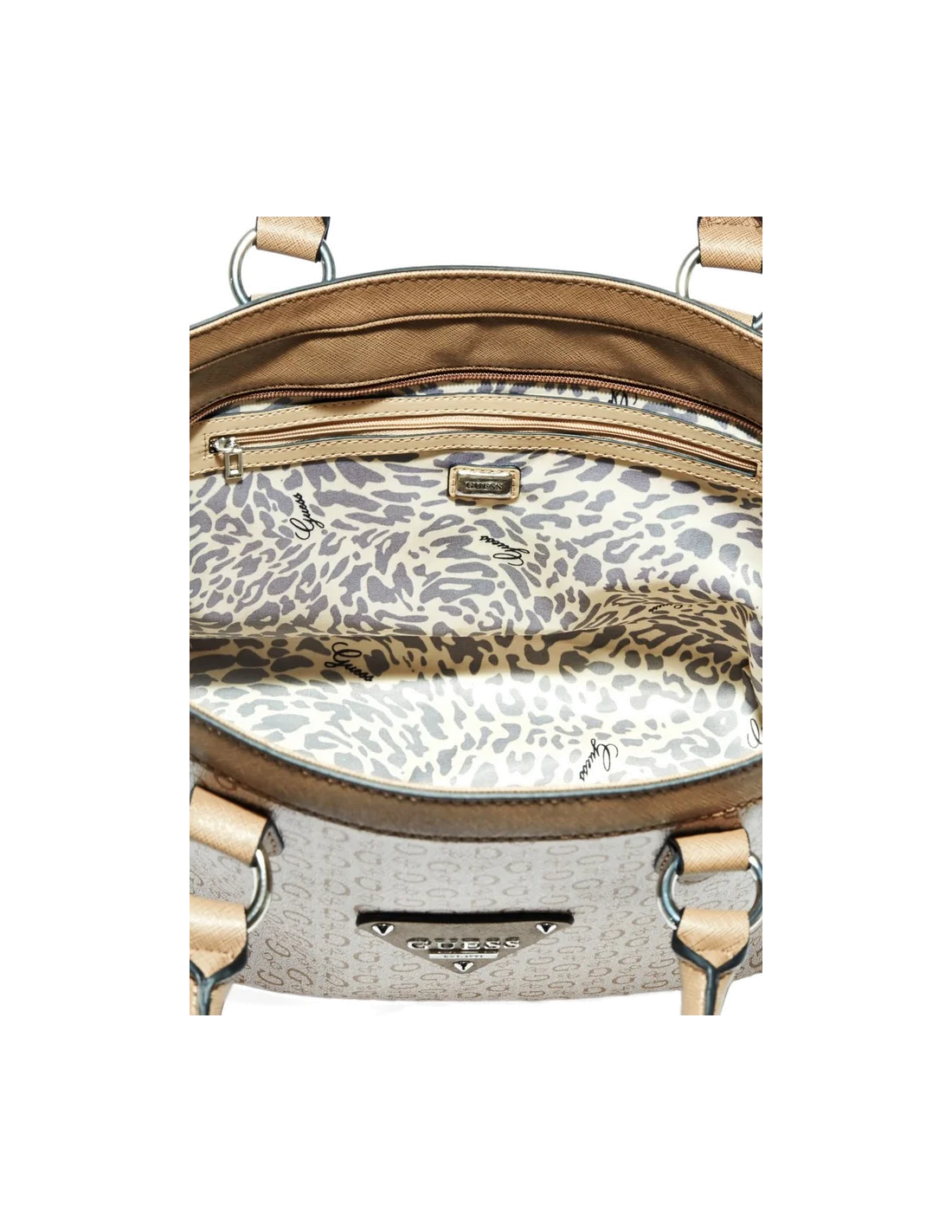 Sac porté épaule Guess Aislin coloris beige avec imprimé G vue 3