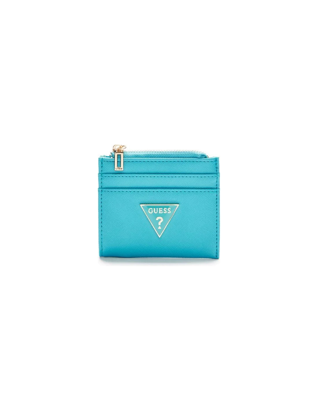 Portefeuille Guess pour Femme 15GF-148-TEA Turquoise Logo Triangle Métal