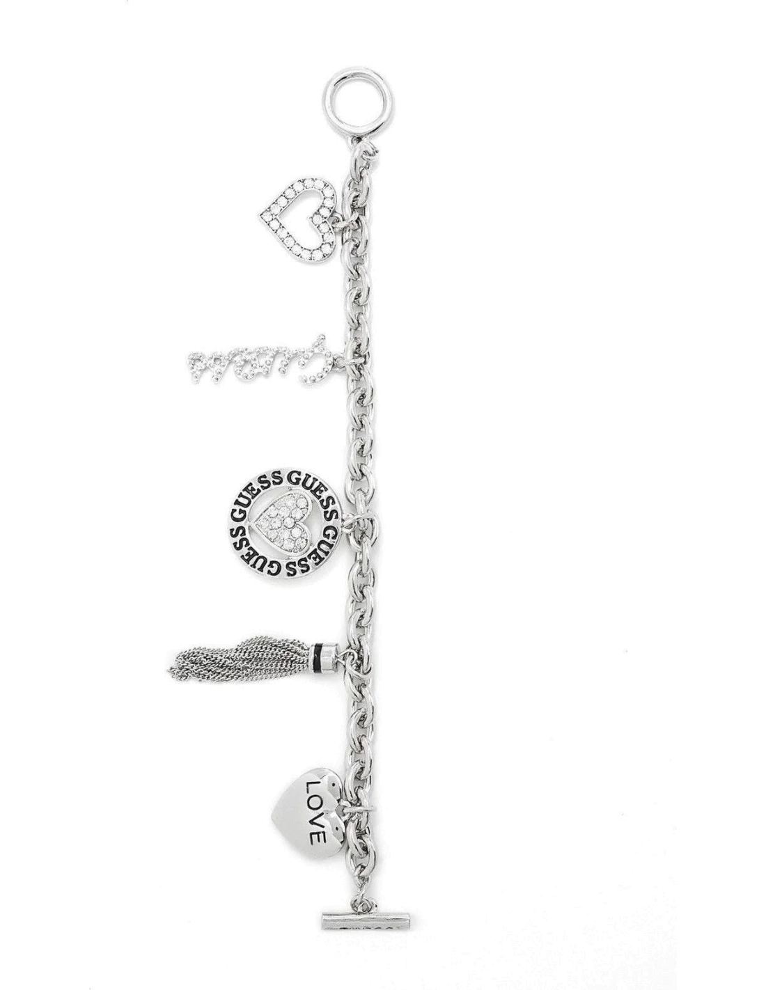 Bracelet Guess coloris argent avec 6 breloques vue 2