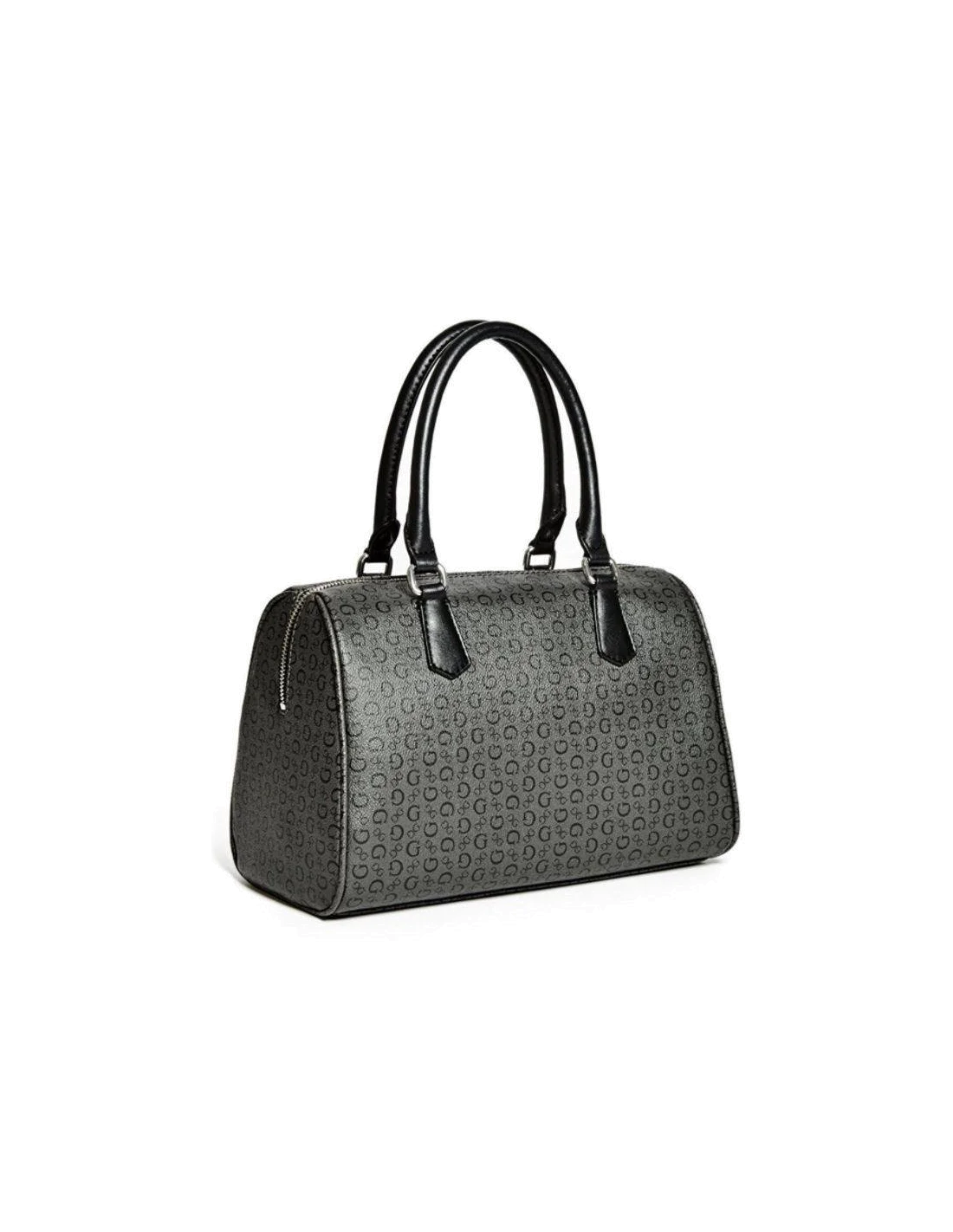 Sac à main Guess noir motif monogramme avec bandouilère vue 2