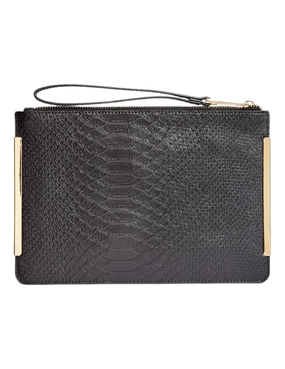 Sac à main pochette zip Croco Guess Noire vue 2