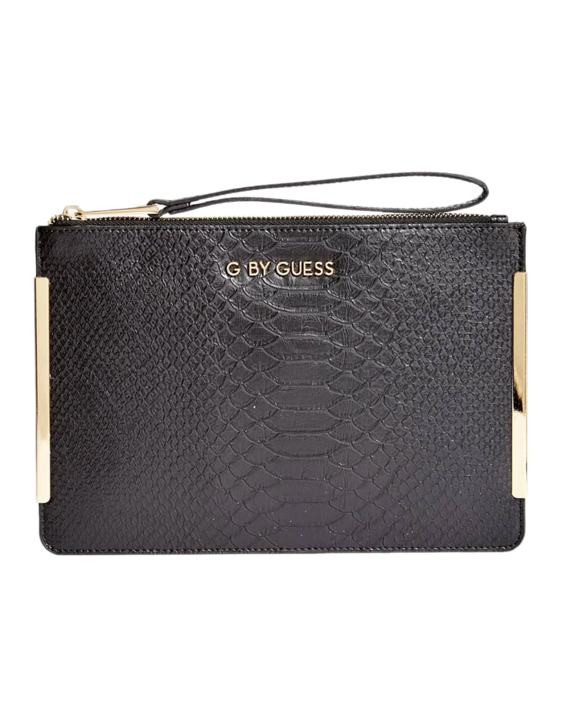 Sac à main pochette zip Croco Guess Noire