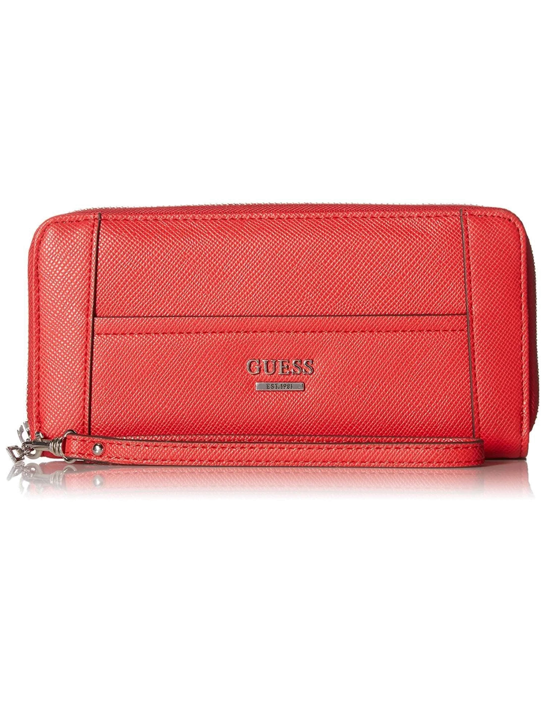 Pochette Guess Huntley Saffiano Rouge Avec Anse