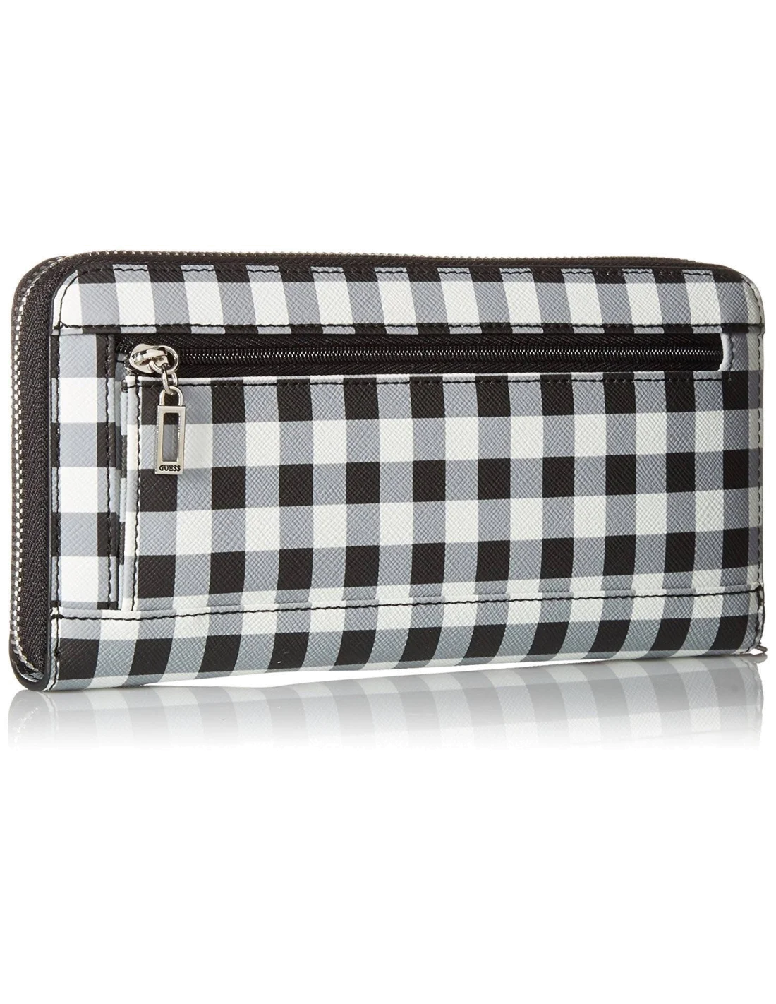 Portefeuille Guess Britta Checker Blanc Noir vue 2