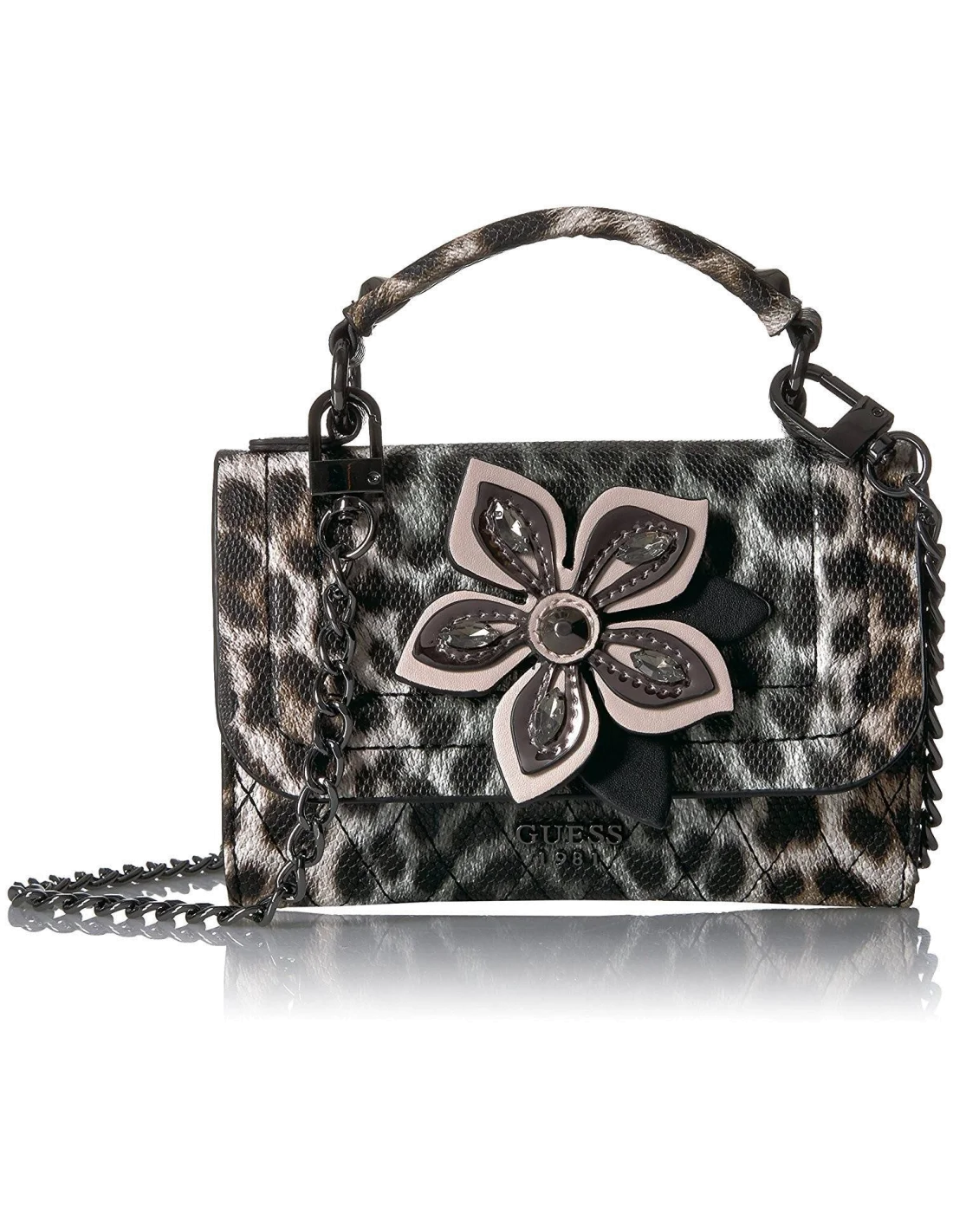 Sac bandoulière Guess Sibyl Leopard Noir