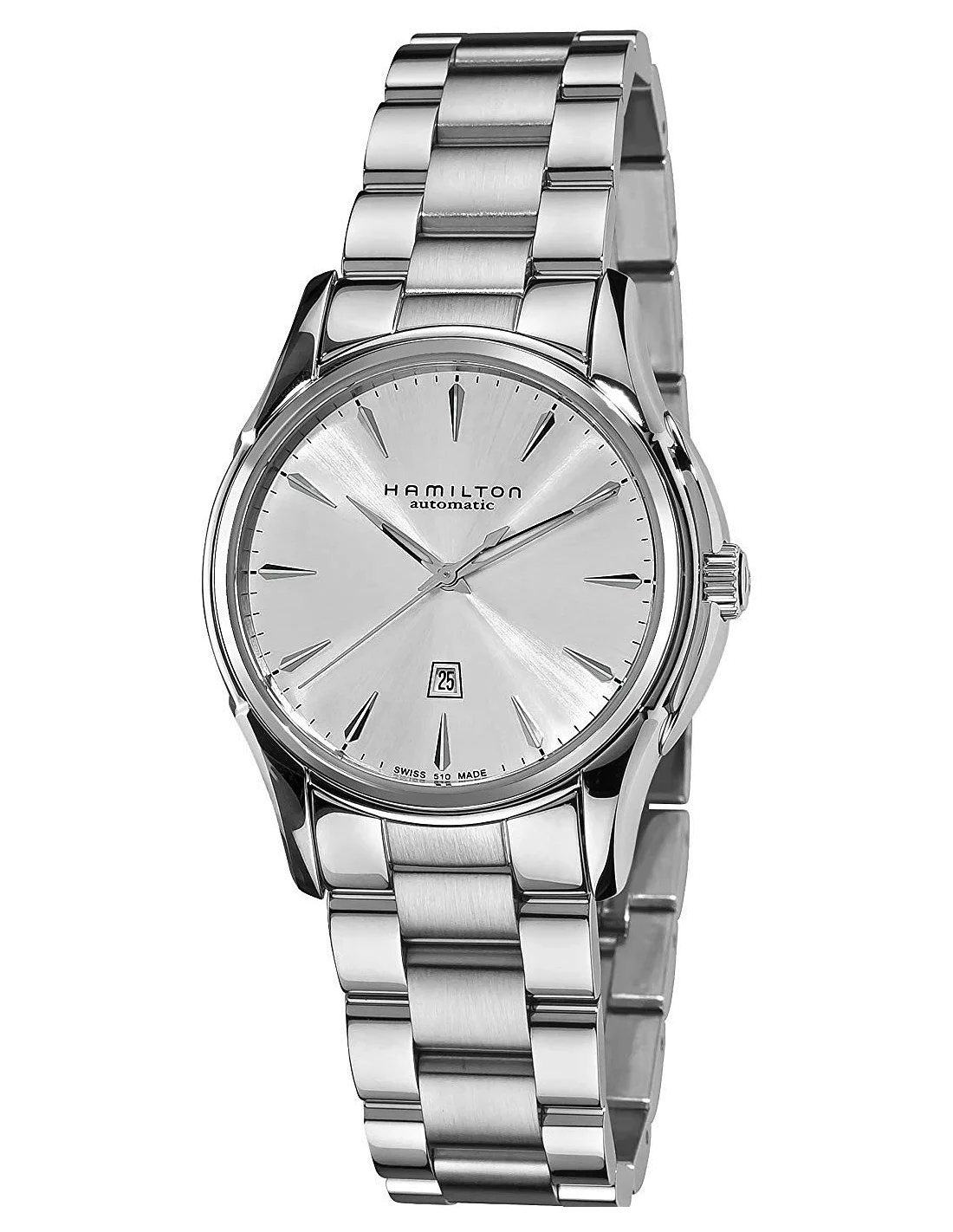 Montre Hamilton H32315152 Jazzmaster automatique 34 mm acier cadran argent vue 2