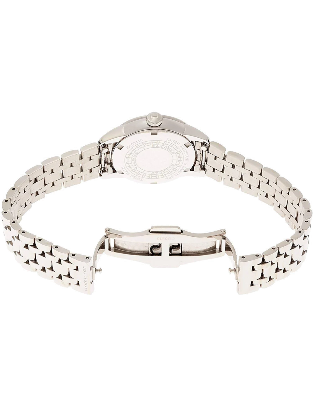 Montre Hamilton H40311121 American Classic RailRoad Lady quartz acier 12 diamants 28 mm vue 3