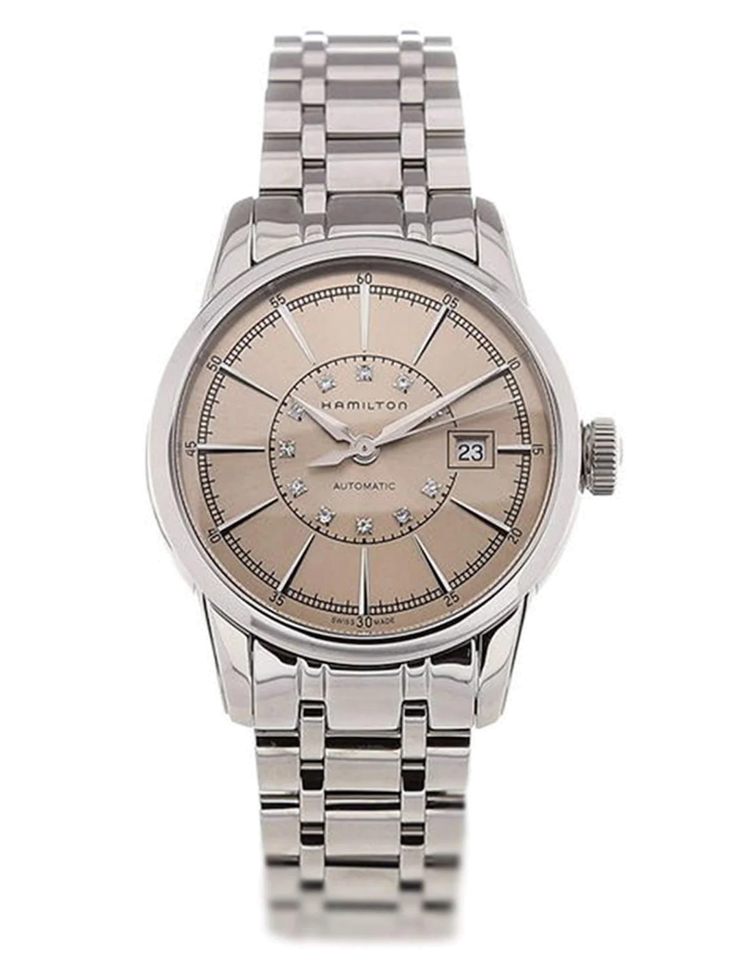 Montre Hamilton H40405121 American Classic RailRoad Lady automatique acier diamants 32 mm