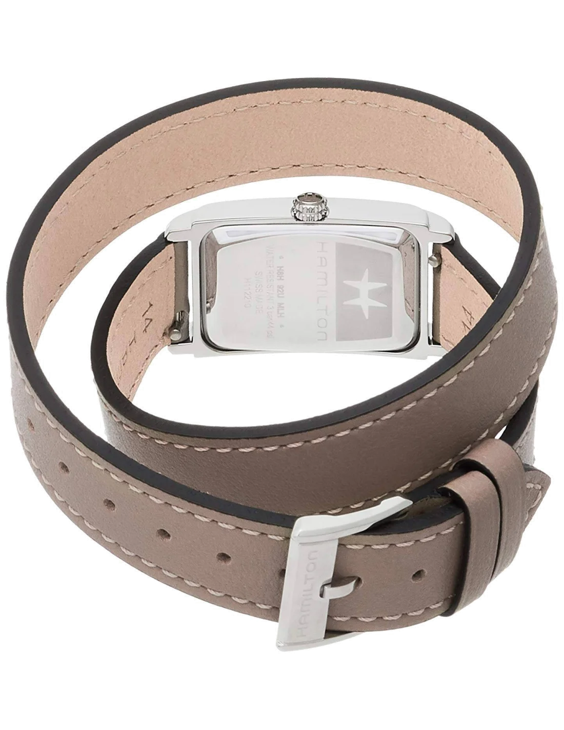 Montre Hamilton H11221914 American Classic Ardmore quartz cadran argenté bracelet cuir beige double tour Small vue 3