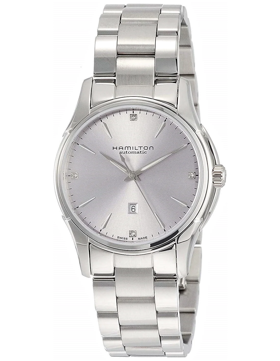 Montre Hamilton H32315191 Jazzmaster Viewmatic Lady automatique cadran reflets violets bracelet acier 34 mm vue 2