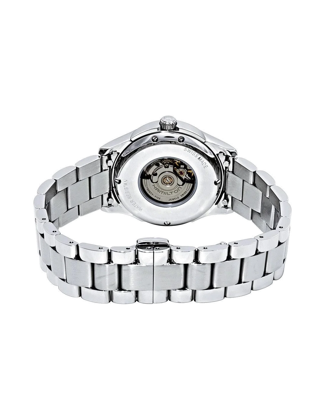 Montre Hamilton H32315142 Jazzmaster Viewmatic Lady automatique cadran bleu ciel bracelet acier 34 mm vue 2